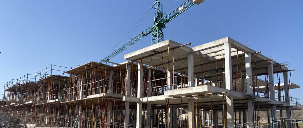 Estructura de viviendas adosadas de hormigón